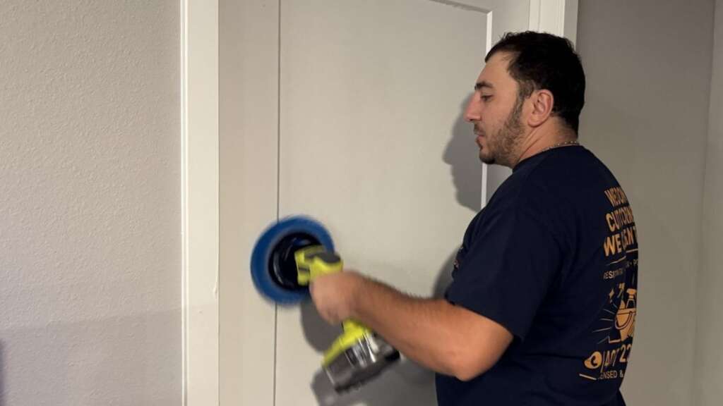 Dust Rush Cleaning technician performing standard cleaning in a home in Oviedo, FL